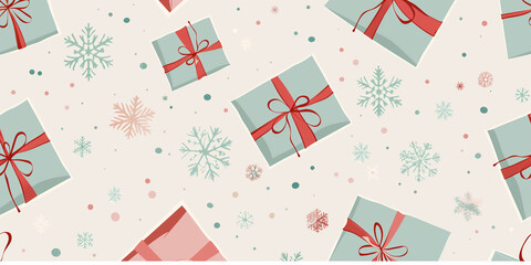 Pastel Winter Holiday Seamless Pattern Design