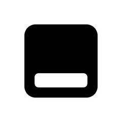 Black rounded square shape with a horizontal white rounded rectangle at the bottom of the square shape