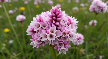 Obraz premium Pink hyacinth flower cluster closeup