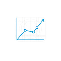 Upward trend graph icon isolated on transparent background