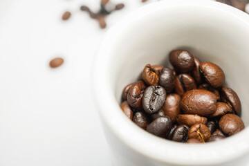 coffee beans in a cup