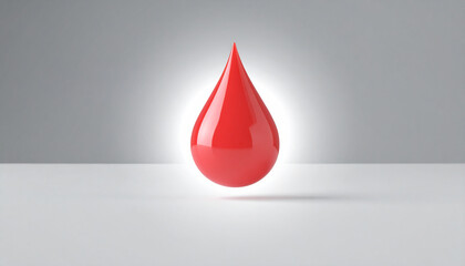 Minimal poster friendly background with a large red blood drop in the center soft white backdrop 368169.jpg