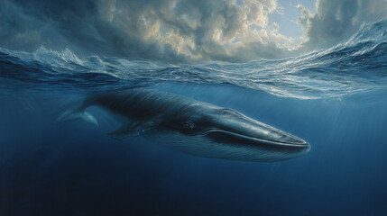 Fototapeta premium minke whale surfacing