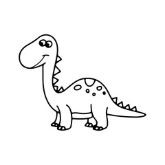 Cartoon dinosaur character with cheerful expression in a playful design for children