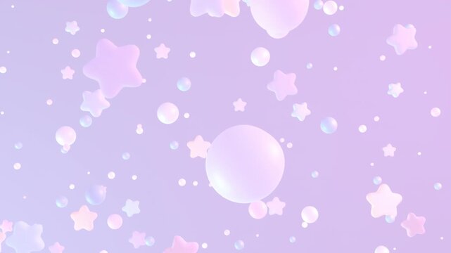 Pastel stars and bubbles sky animation. (loop)
