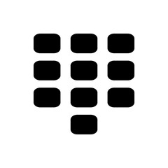 Black rounded squares arranged in a grid pattern resembling a keypad or application menu interface layout