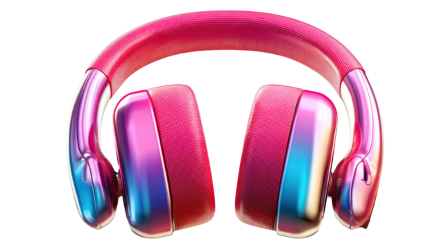 Vibrant Headphones: An up-close studio shot of stylish, multicolored headphones. Radiating modernity and musical bliss, the image encapsulates the joy of auditory escape.