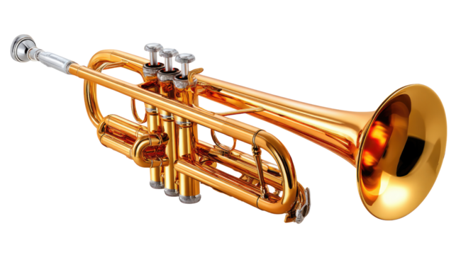 Golden Trumpet's Serenade: This striking close-up of a golden trumpet invites the viewer to experience the craftsmanship and music. The polished brass gleams and reflects.