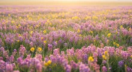 Obraz premium Vibrant Wildflower Meadow at Sunrise