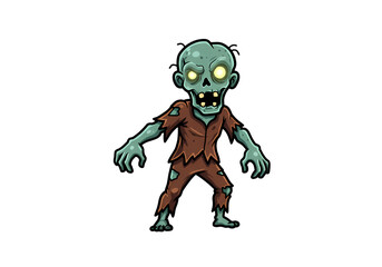 Cartoon Zombie Character Illustration on transparent background