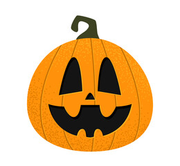 Halloween pumpkin. Cute Jack o lantern character isolated on white background.
