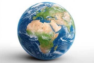 Fototapeta premium A detailed and realistic depiction of the Earth showcasing continents oceans and atmosphere emphasizing the planet's biodiversity and beauty in stunning vivid colors and textures