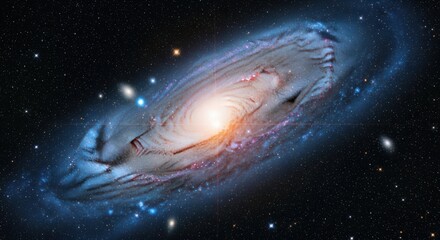 Obraz premium Vast Spiral Galaxy in Deep Space with Stars