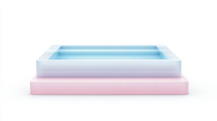 Pastel Square Pools with Soft Blue Water and Pink Base Reflection
