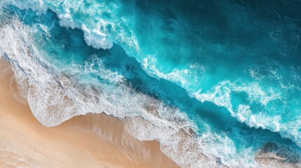 Ocean waves beach aerial