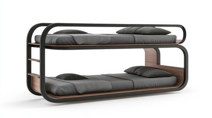 Modern Bunk Bed Design with Sleek Lines and Comfortable Bedding