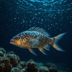 Fototapeta premium fish on a blue background