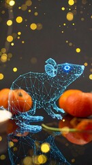 Digital rat art with pumpkins