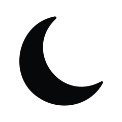 Black crescent moon isolated on white background with celestial symbolism and mystery