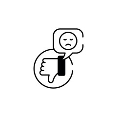 Dissatisfied icon design with white background stock illustration