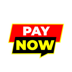 Pay now png label, instant payment icon, black and red design, digital transaction art pnh
