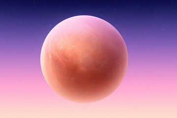 Obraz premium Celestial planet rendered in soft blush tones set against a starry cosmos highlighting deep space aesthetics and cosmic wonders emanating an ethereal visual appeal