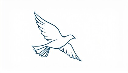 Obraz premium Clean & Simple Flying Bird Graphic