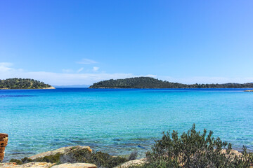 Sithonia coastline near Lagonisi Beach, Chalkidiki, Greece