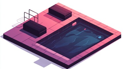 Modern Pool Design with Loungers and Stylish Tiles