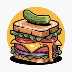 hamburger on white background