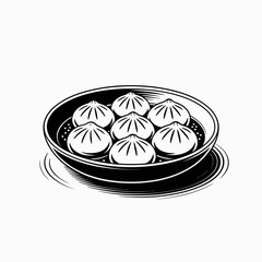 white plate on black background