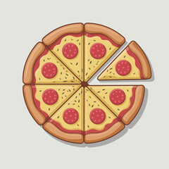 vector illustration of a pizza