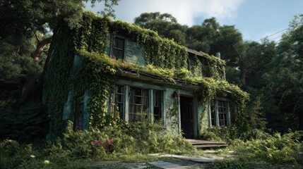 Abandoned house overgrown