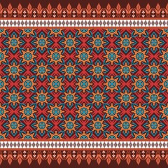 Ethnic Oriental Ikat Seamless Pattern Traditional Design for Background, Carpet, Wallpaper, Clothing, Wrapping, Batik, Fabric, brown tone