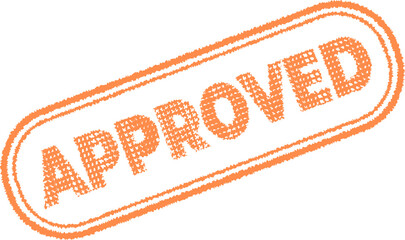 Orange Approved Rubber Stamp Vector With Grunge Style