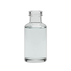 Pristine, clear cylindrical glass bottle with transparent polymer clay medium, minimalist design, high-gloss finish, isolated on transparent, high-quality product photography concept