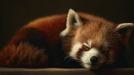 red panda sleeping
