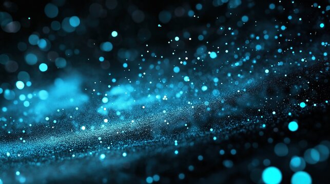 Dynamic Blue Particle Light Field｜Glowing Dots Depth Effect for Tech UI/Science Visualization