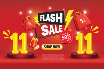 Realistic 11.11 Shopping Day Instagram Post Collection – Singles' Day Promo Templates