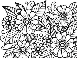 Detailed flower coloring pages