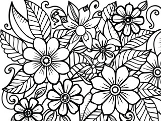 Detailed flower coloring pages