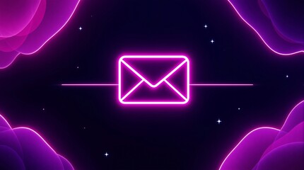 Neon email marketing design concept for business communication and digital newsletter campaign