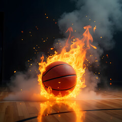 A blazing soccer ball bursts with hot orange flames, an icon of the burning passion for the sport