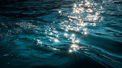 Sparkling Water Surface Reflecting Sunlight