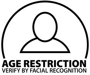 Icon of Human Head informing over facial recognition to verify age at restricted access