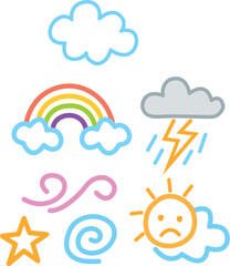 Obraz premium Childlike Weather Icons