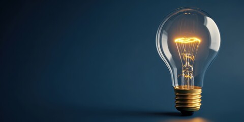 The Elegant Lightbulb Glowing in a Minimalist Setting with Soft Shadows