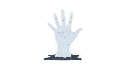 Fototapeta premium Flat vector icon of a ghostly hand rising from the ground, a spooky symbol of horror, death, and the undead