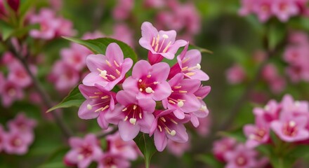 Purple iris flower with delicate petals blooming in garden