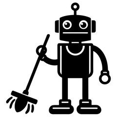 blue robot with a megaphone